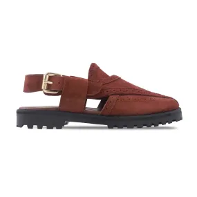 Amaris - Men's Oxblood Kid Suede Sandal