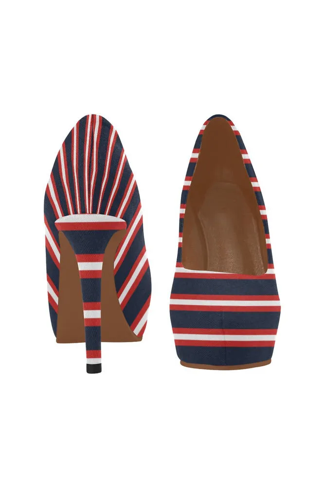 Americana Striped High Heels