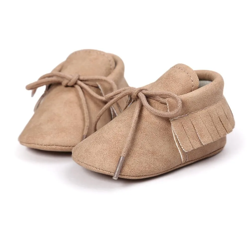 Baby Laced Fringe Moccasins