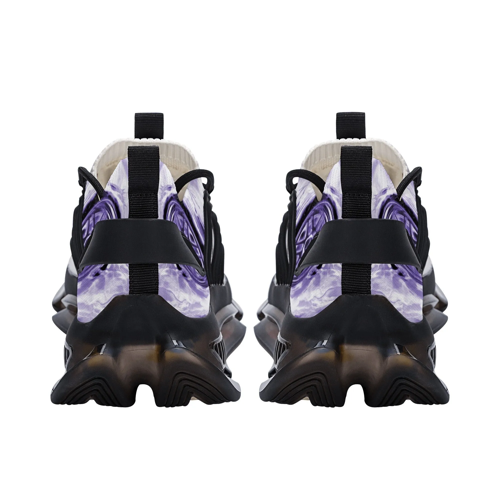 Best Womens Max Air Heel React Sneakers - Purple Flaming Skull & Wheels HeroicU