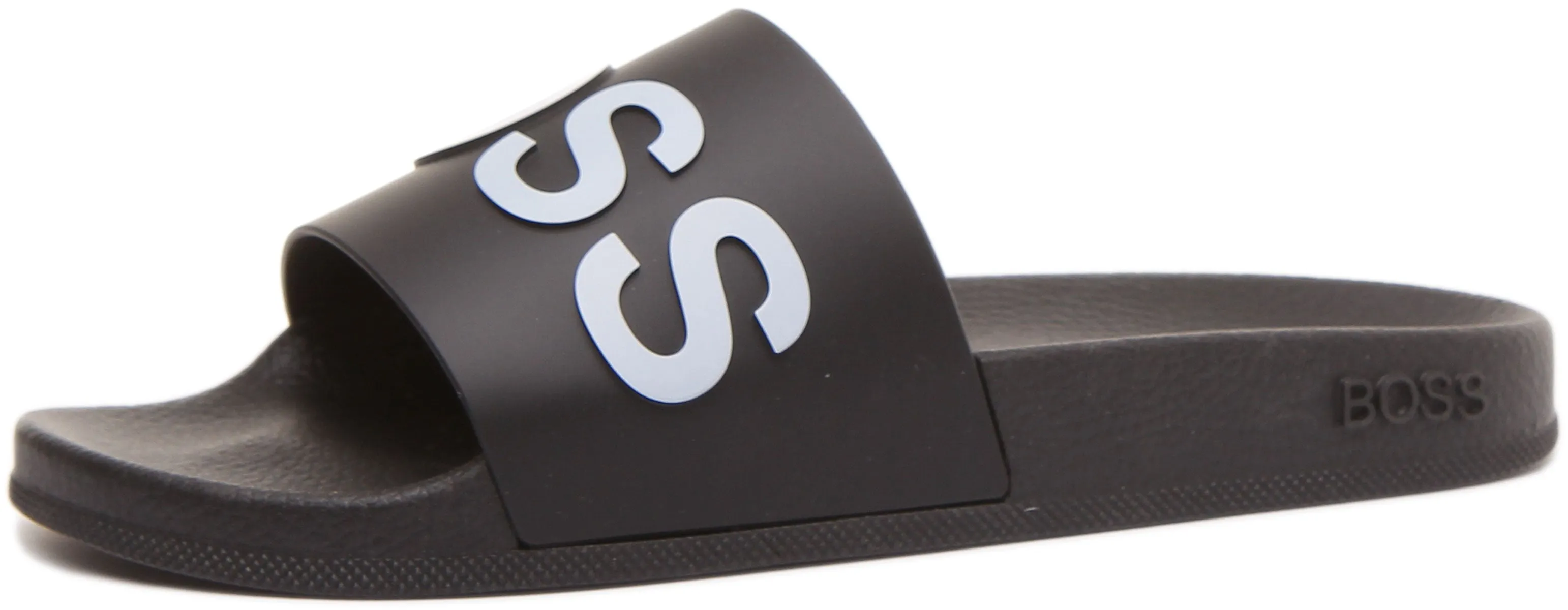 BOSS Bay Sliders In Black White For Men