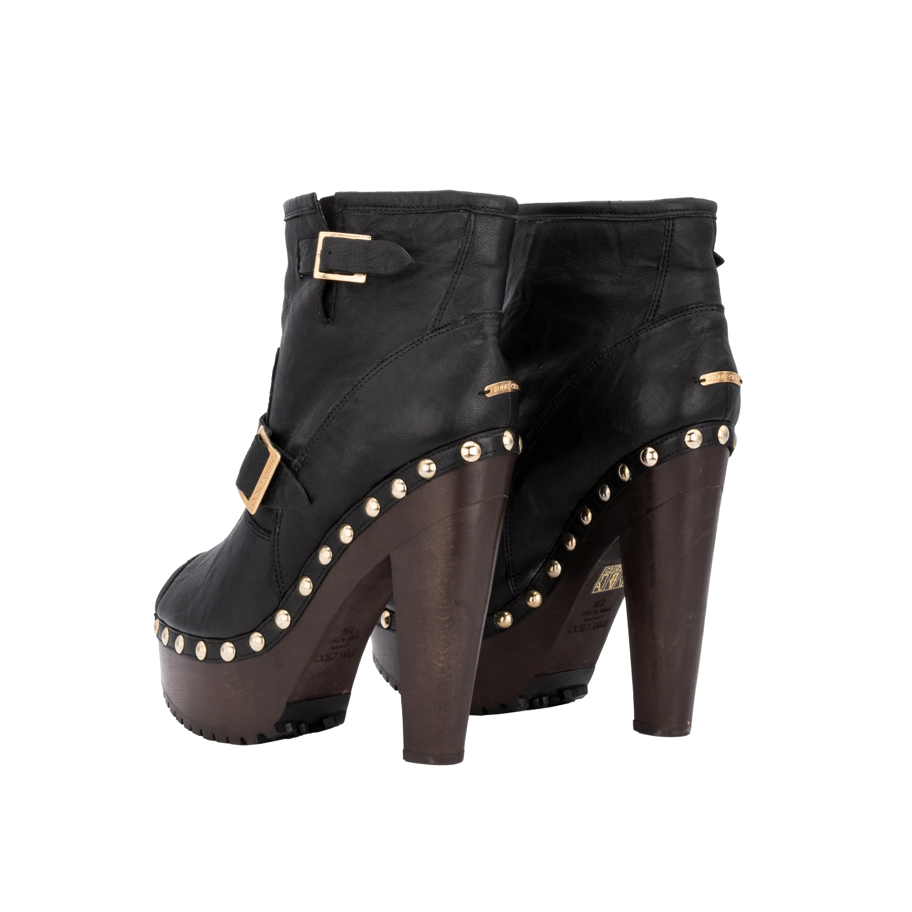 Buckled Ankle Boots With Platform - '10s