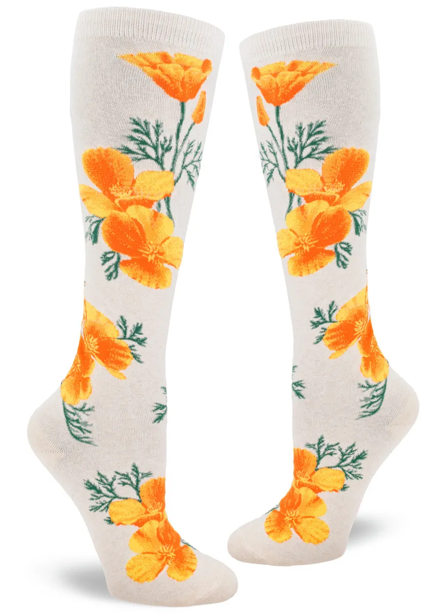 California Poppy Knee Socks