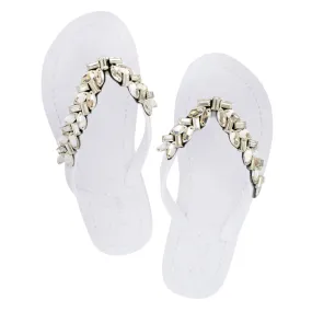 Greenwich - Crystal Rhinestone Embellished Flat Flip Flops Sandals