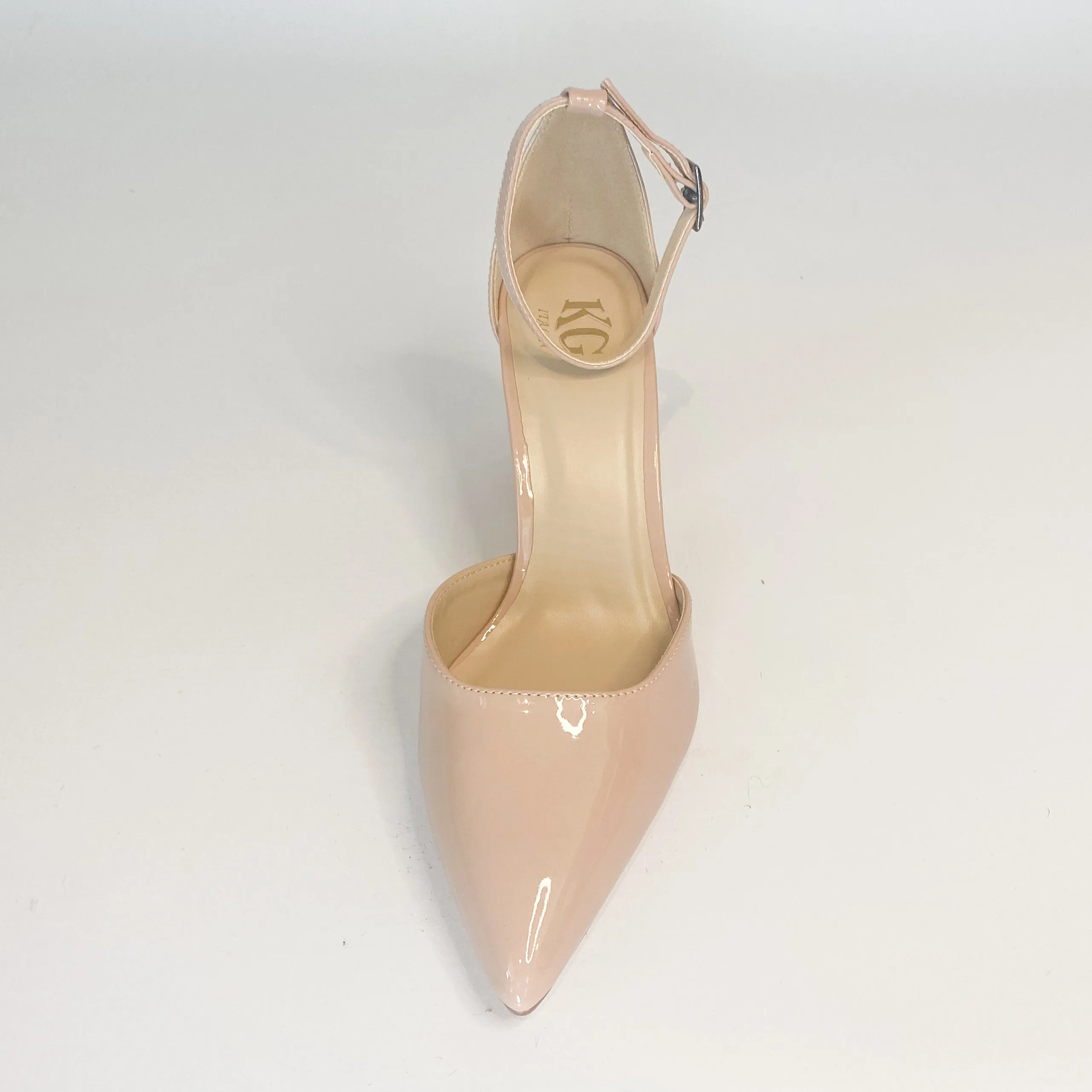 KG nude pointy block heel