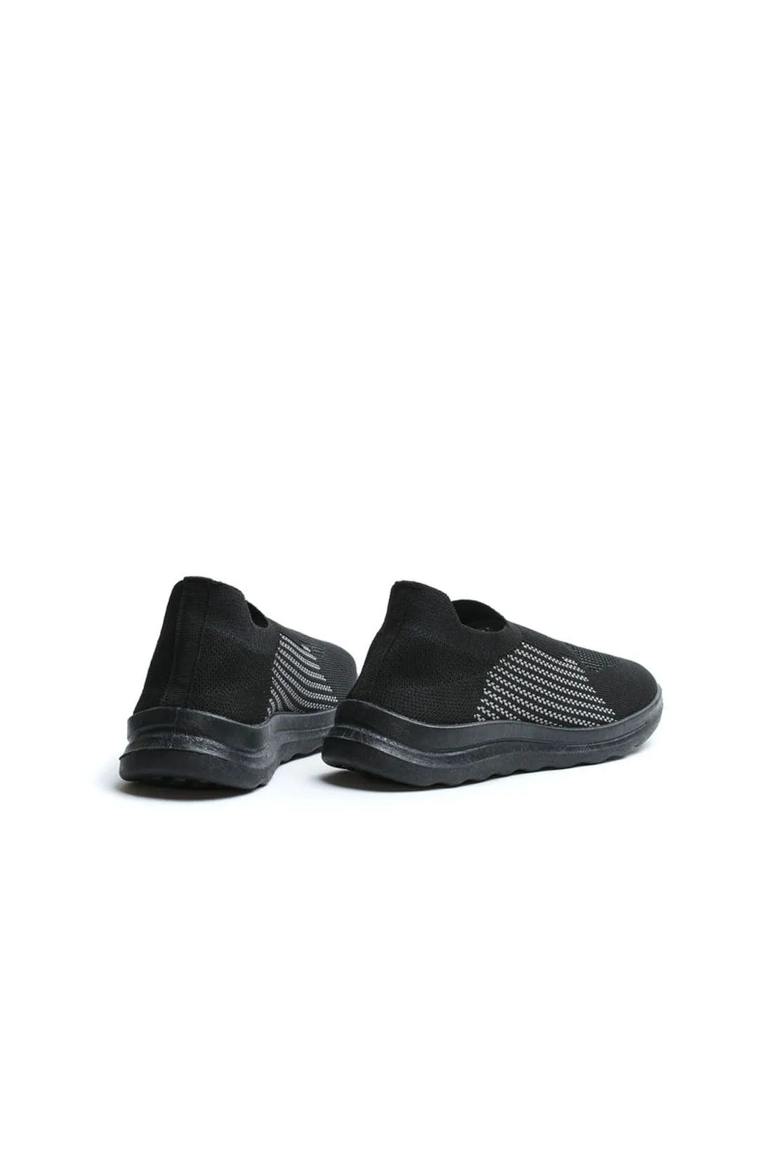 Knit Sneakers - Sportive Canvas Sock - Slip-On - Black