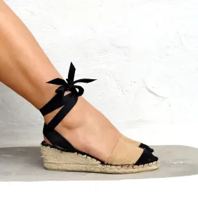 Ma Belle Low Wedge Espadrilles - Beige