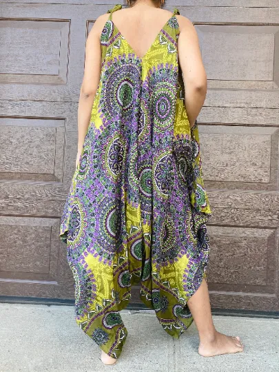 Mandala Print Wide Leg Jumpsuit