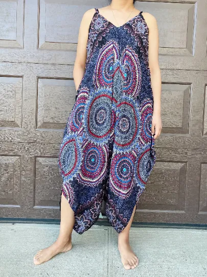 Mandala Print Wide Leg Jumpsuit