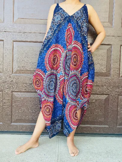 Mandala Print Wide Leg Jumpsuit