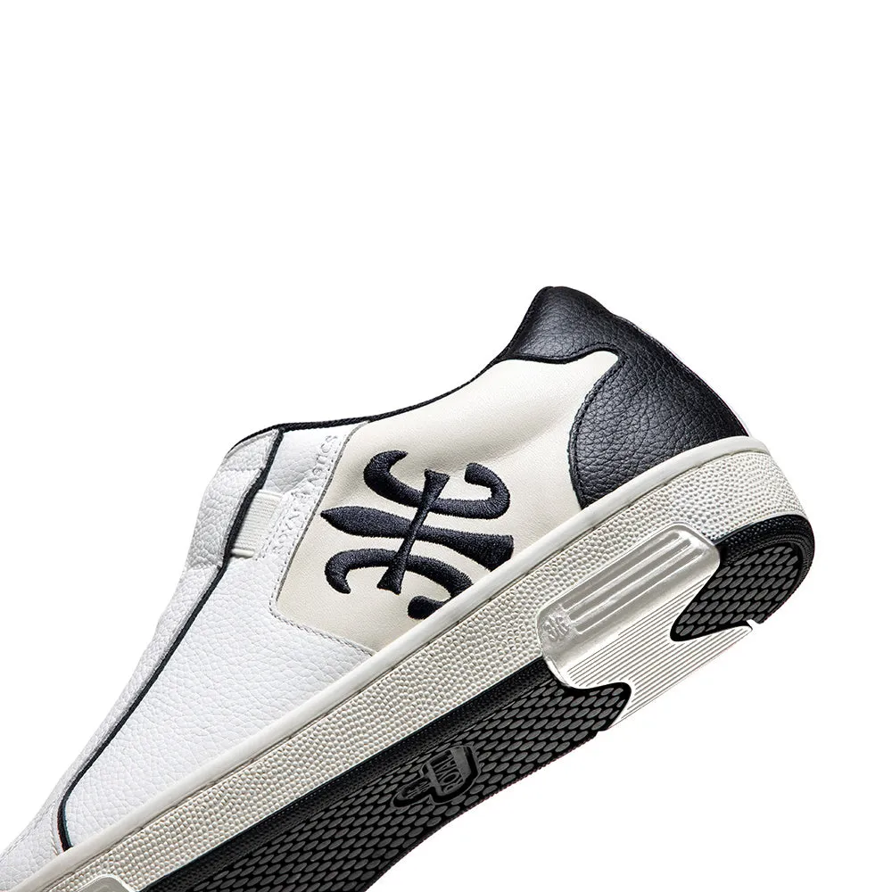 Men's Adelaide White Black Leather Sneakers 02641-009