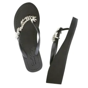 Nomad - Rhinestone Mid Wedge Flip Flops