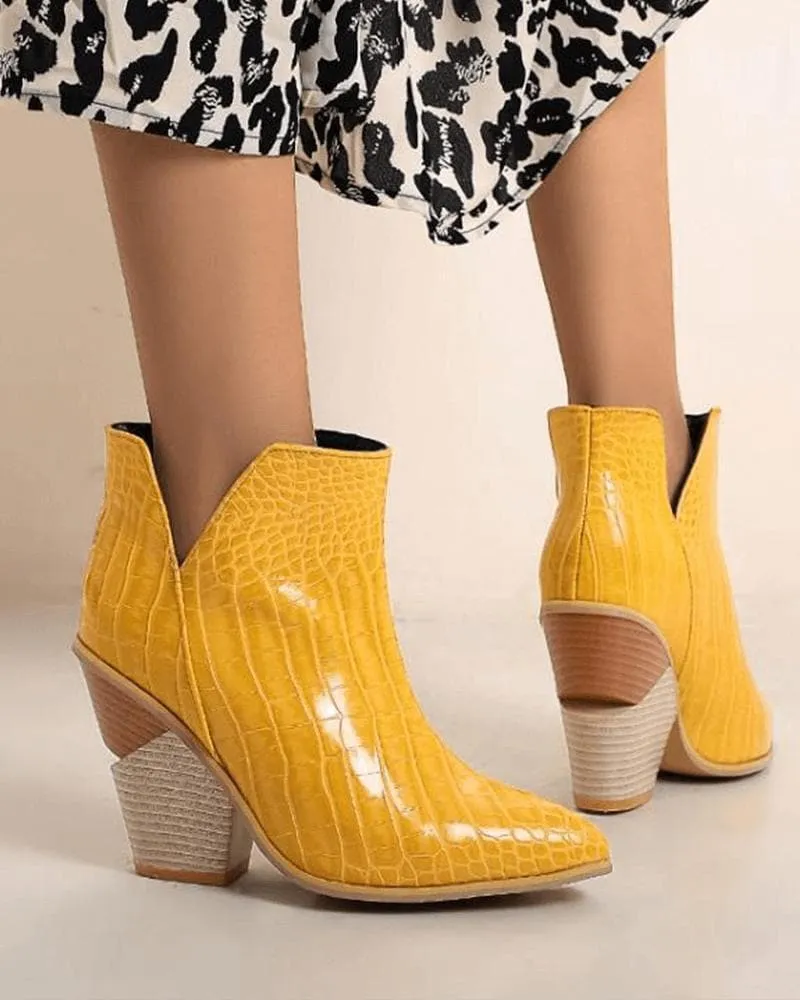 Somple Pointed Toe Slip On Boots