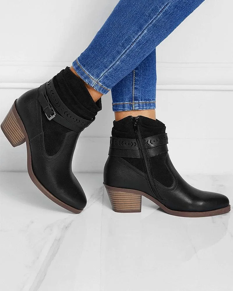 Women's Casual Daily Simple Split Joint Zipper Boots