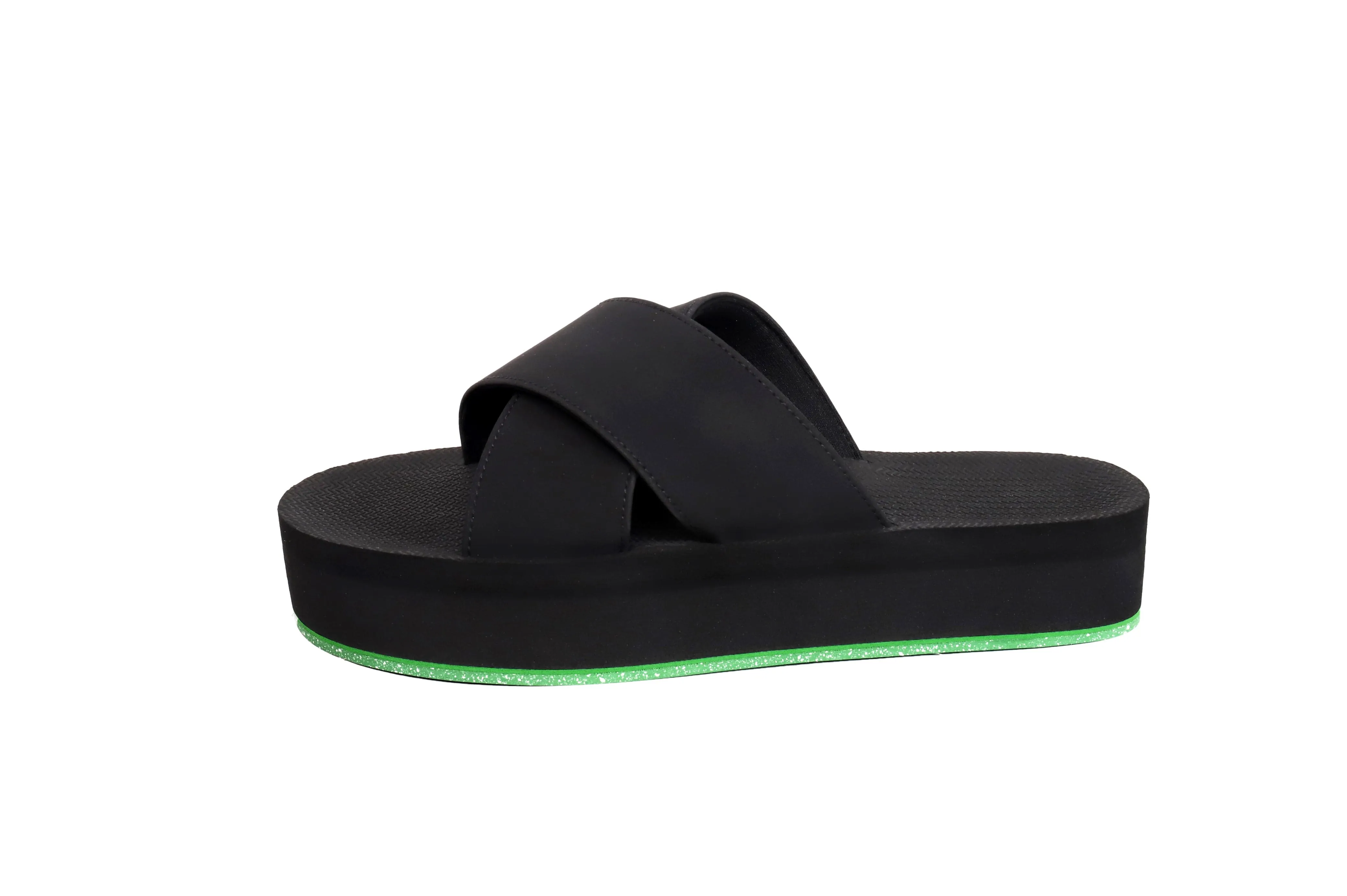 Women's Cross Platform Sneaker Sole - Lime Sole/Black