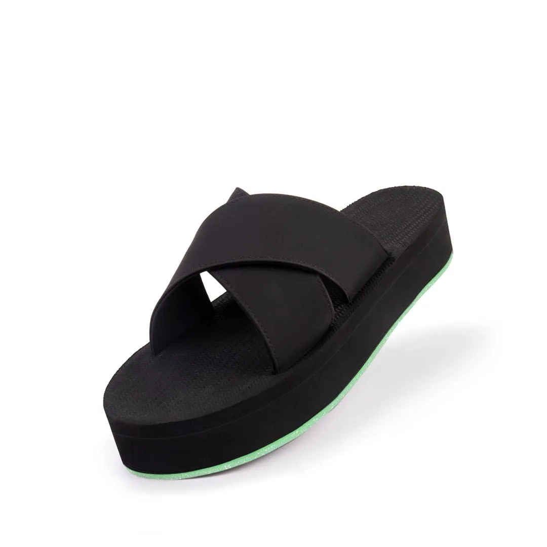 Women's Cross Platform Sneaker Sole - Lime Sole/Black