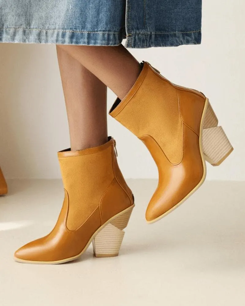 Women's Fashion Split Joint Zipper Boots