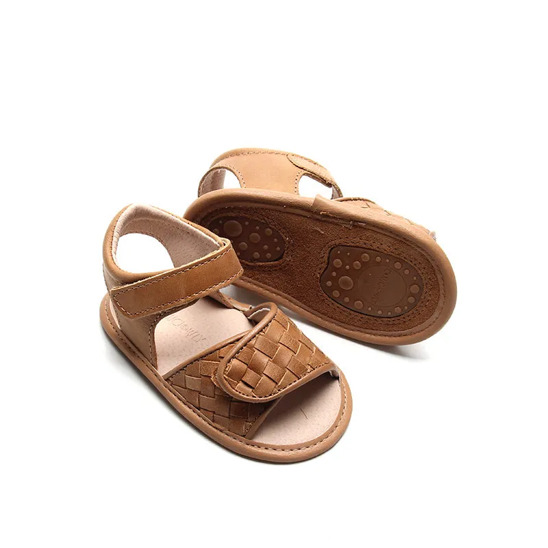 Woven Soft Sole Sandal Walnut